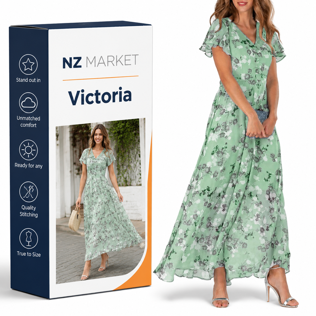 Victoria - Chic Floral Dress