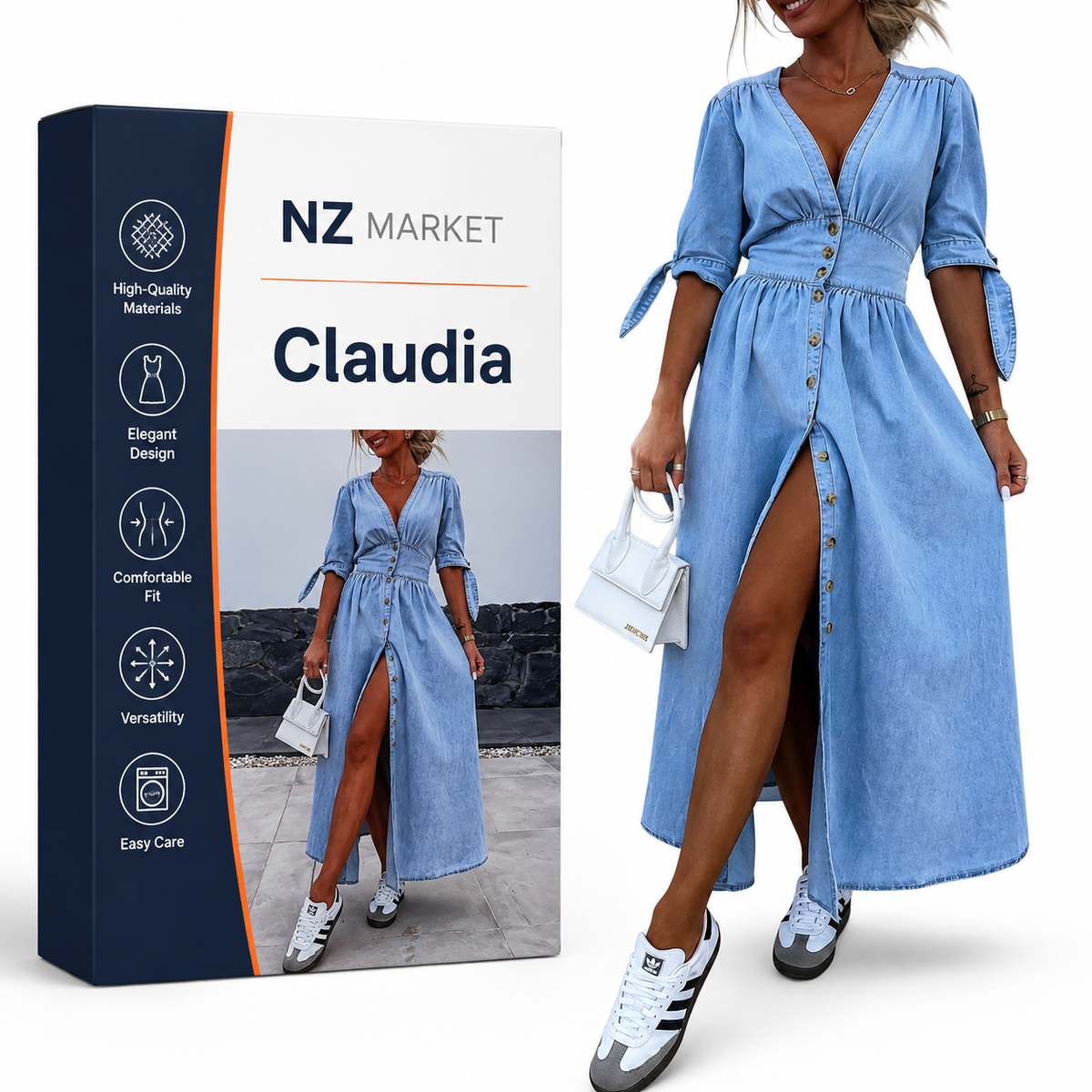 Claudia - Maxi Denim Dress