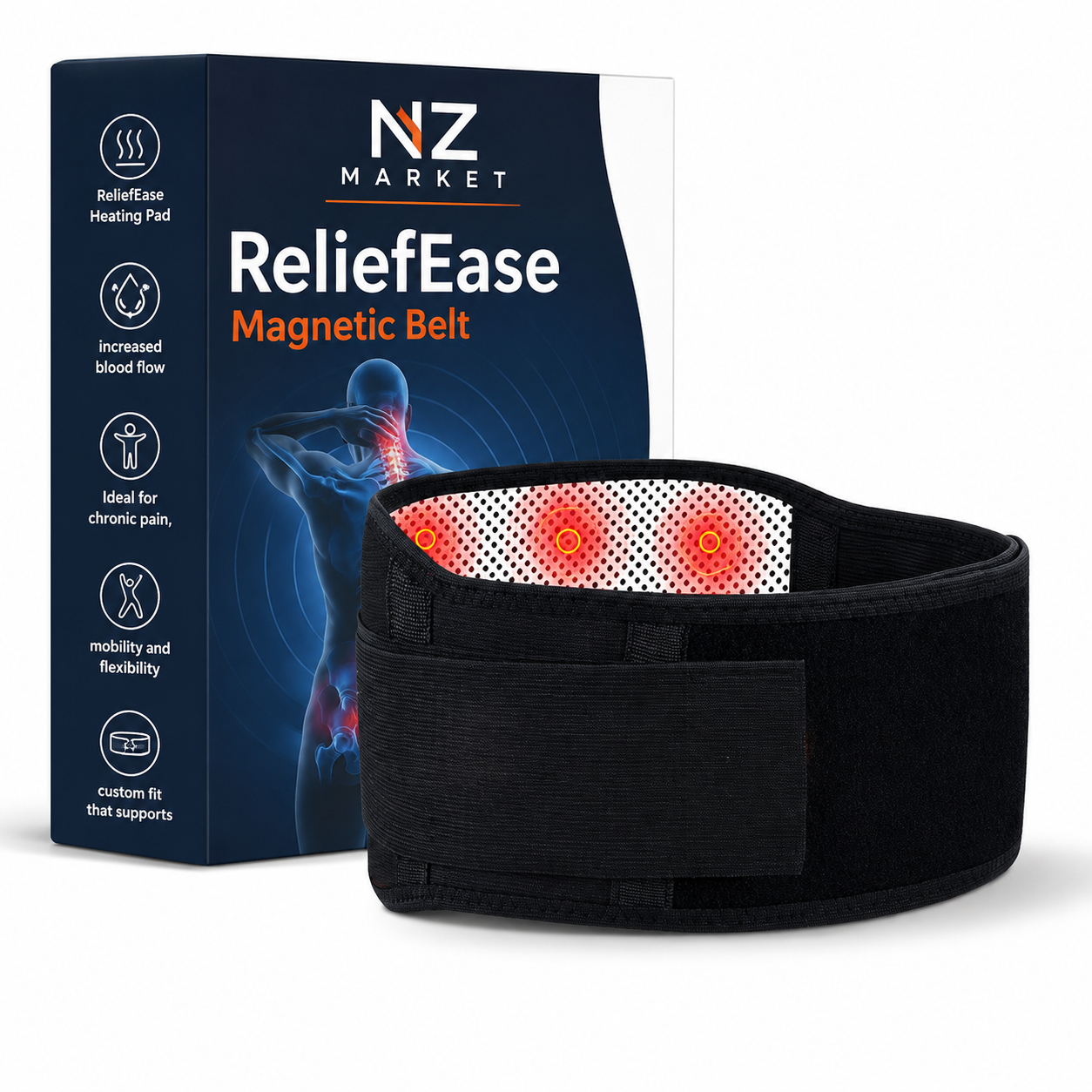 ReliefEase Magnetic Belt – Supportive for Lower Back Comfort