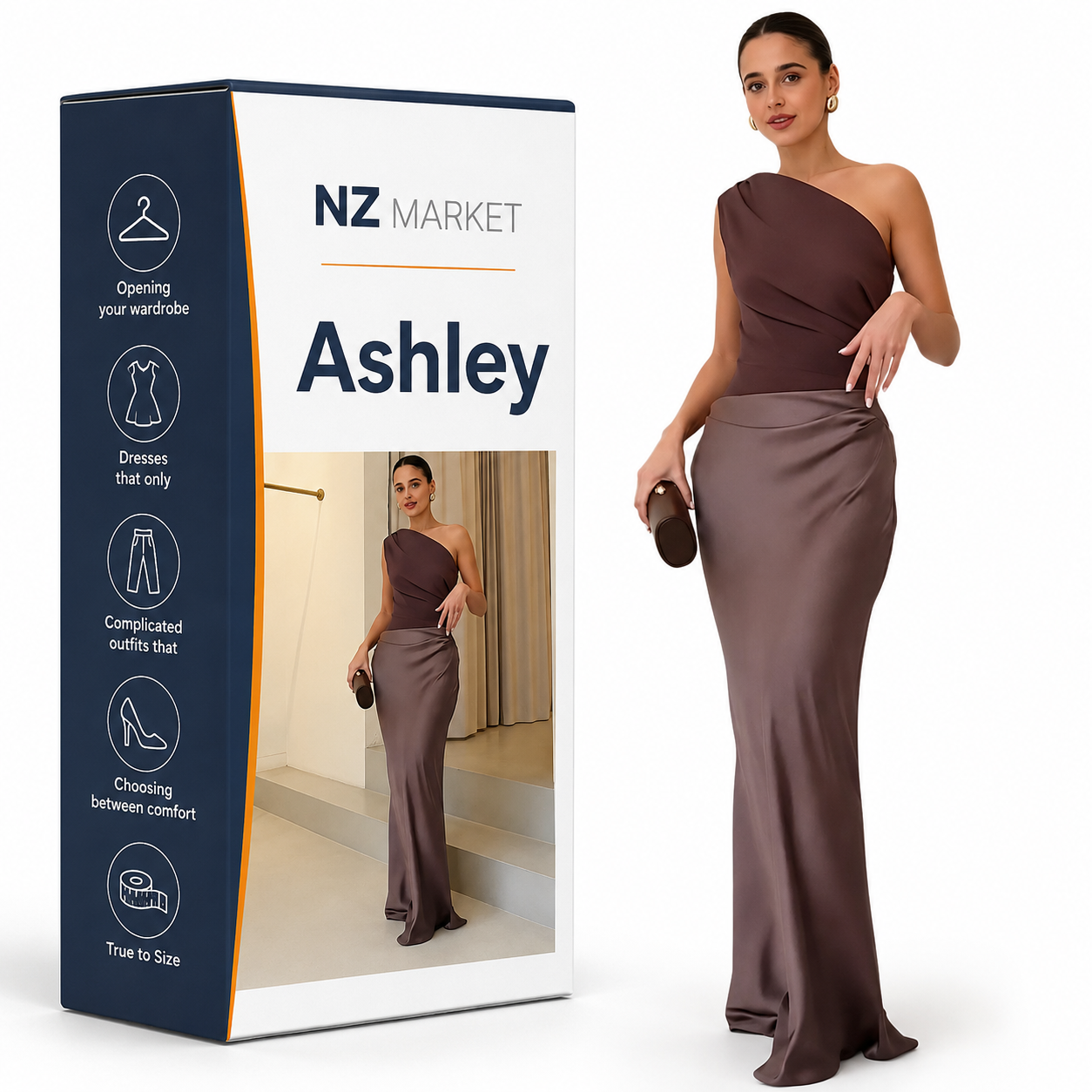 Ashley | Maxi Dress with a Guilt in Satin