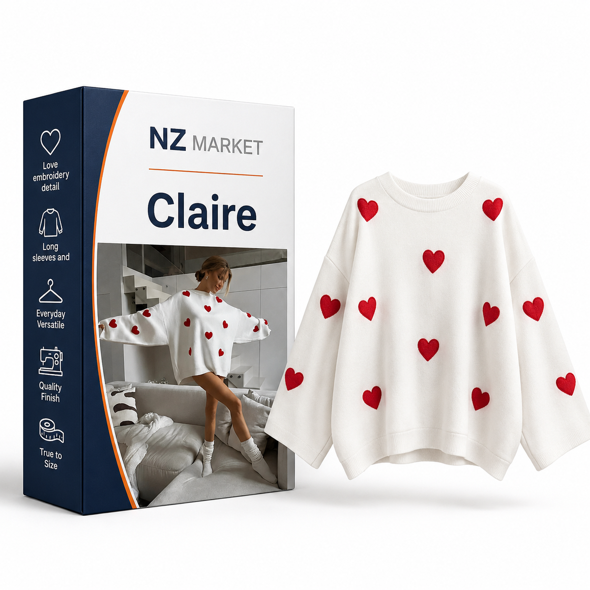Claire - Love Embroidery Sweater