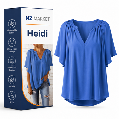 Heidi - Stylish and Elegant Spring Blouse with V-Neck for Women