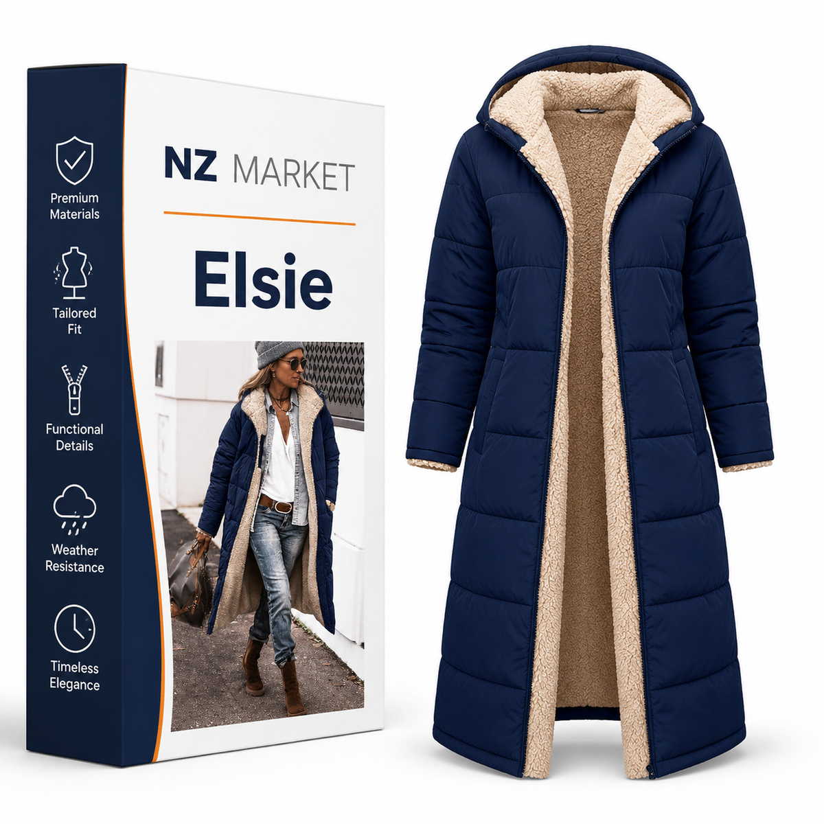 Elsie - Stylish Long Winter Coat