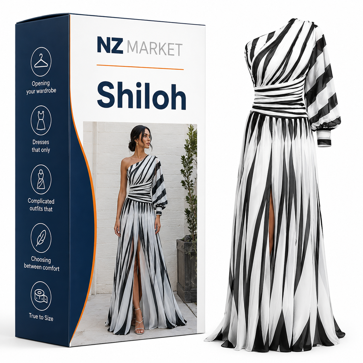 Shiloh | Elegant Striped Maxi Dress