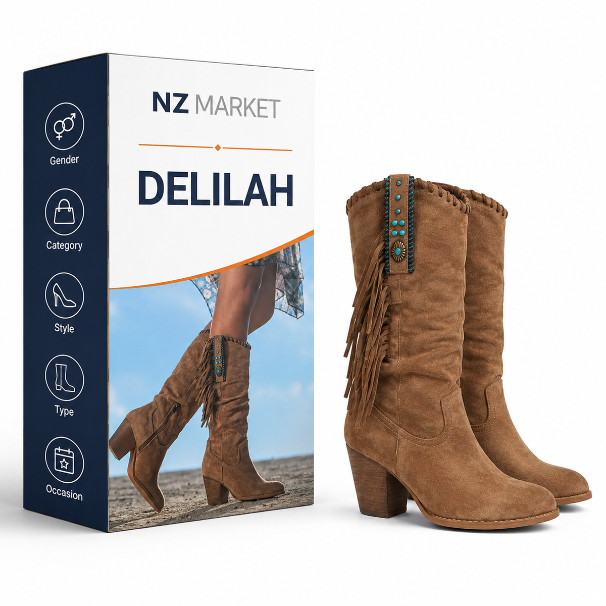 DELILAH - Bohemian Style Western Boots