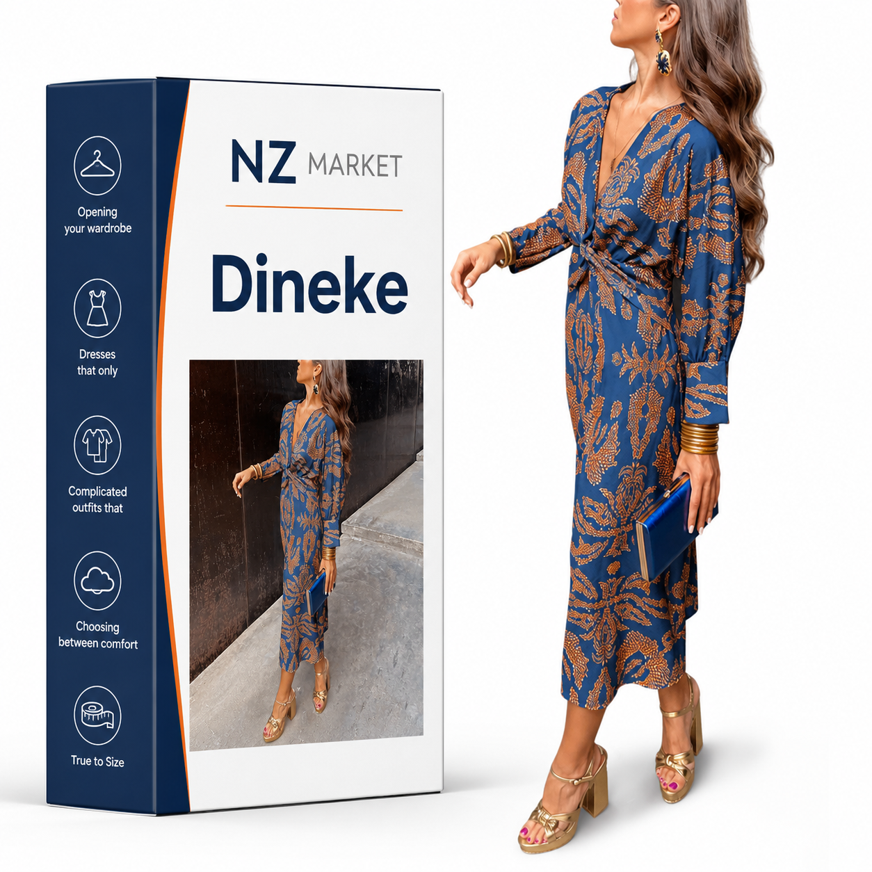 Dineke | Elegant dress with floral print