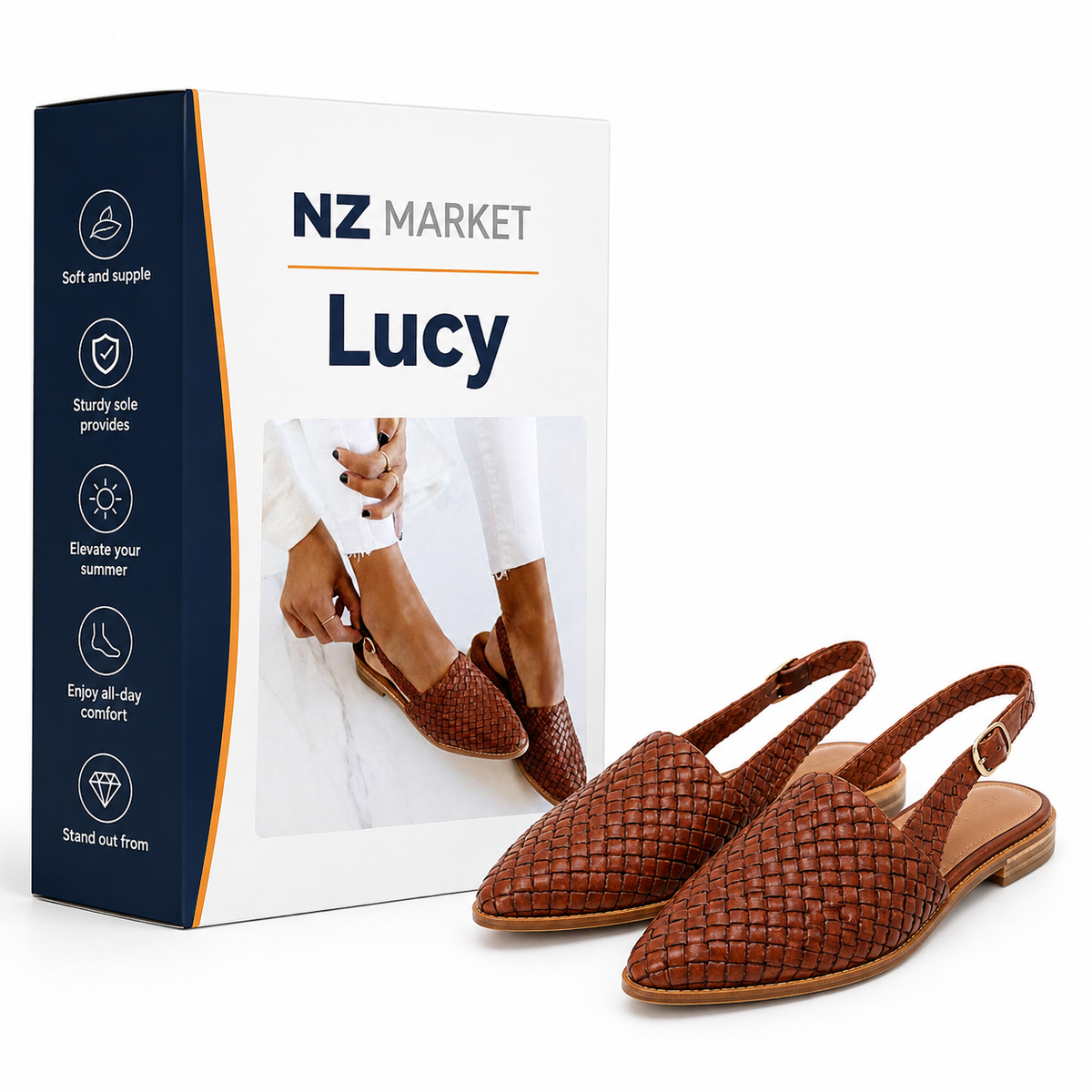 Lucy - Leather Woven Sandals