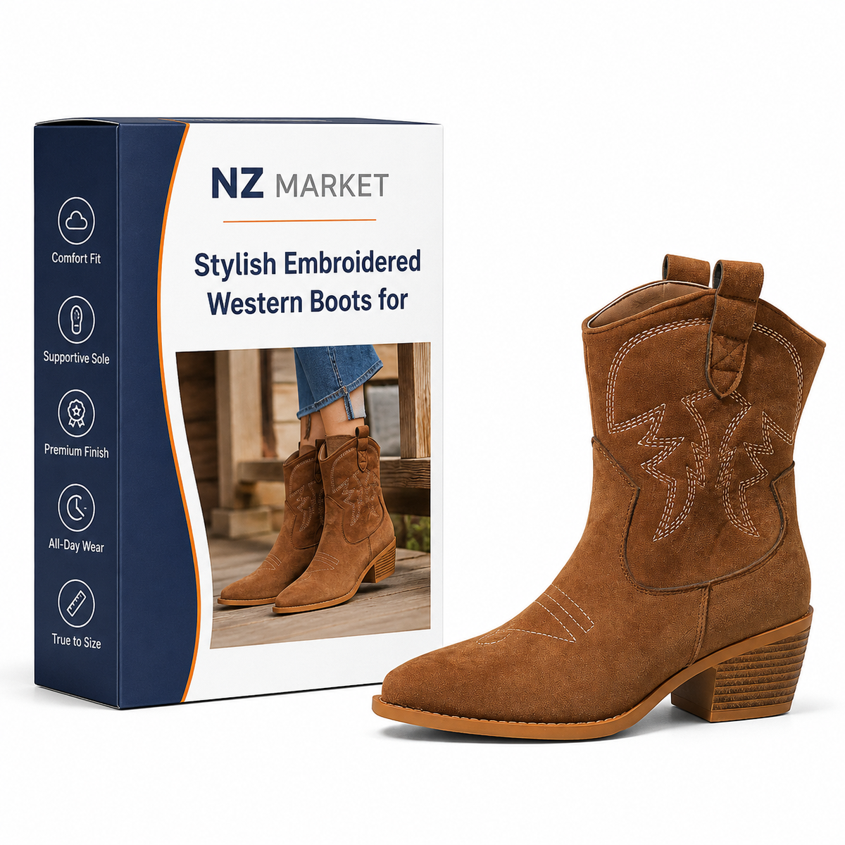 Stylish Embroidered Western Boots for Women by Ruby