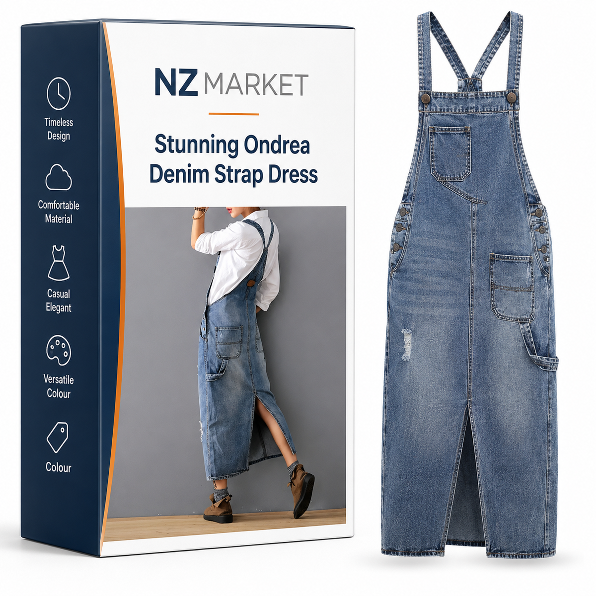 Stunning Ondrea Denim Strap Dress
