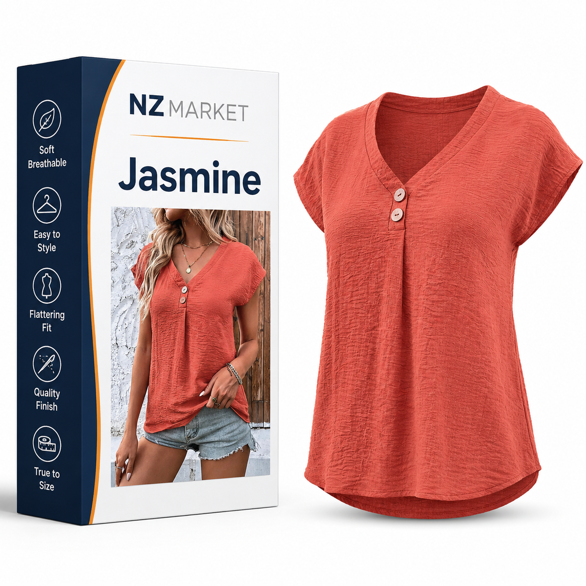 Jasmine - V-Neck Blouse