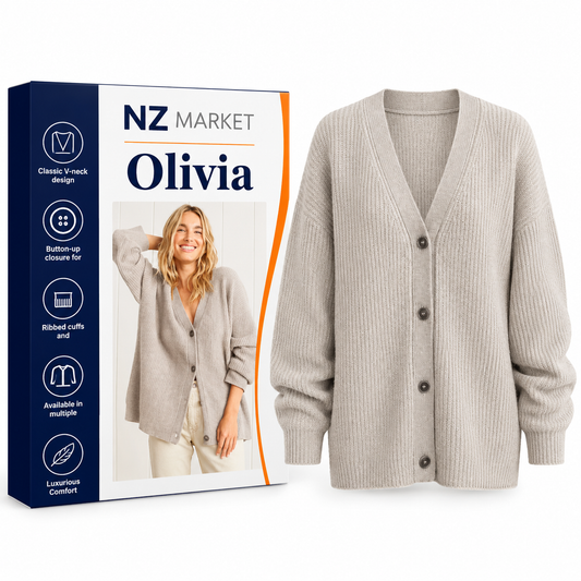 Olivia - V-neck Cashmere Cardigan