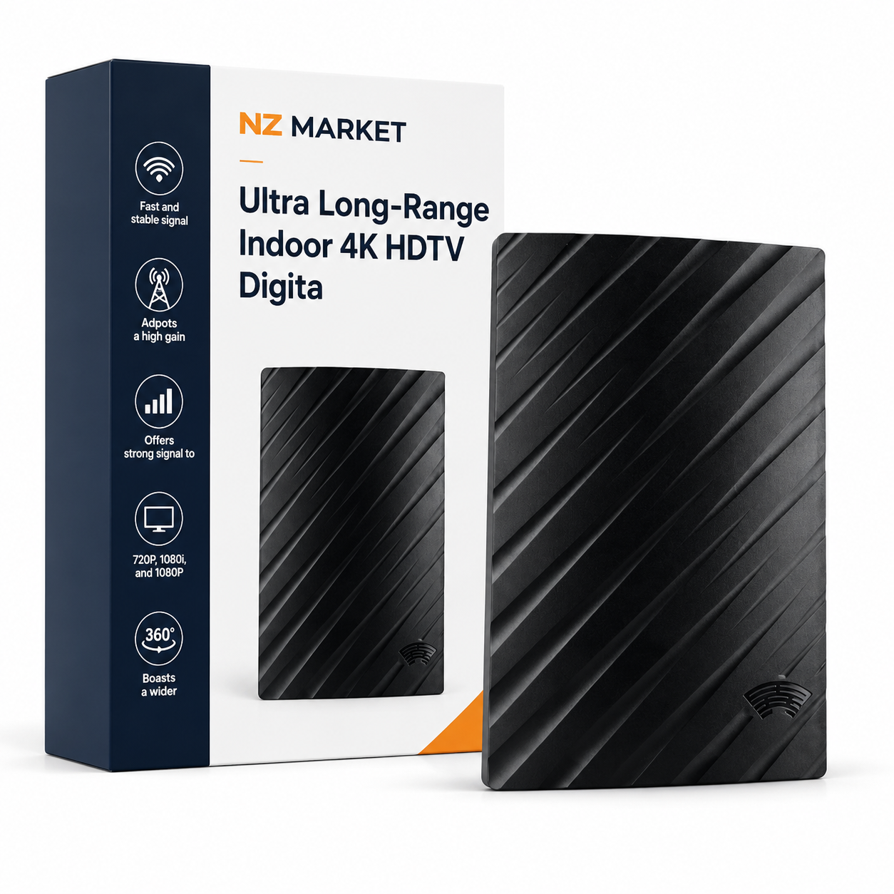Nzmarket Ultra Long-Range Indoor 4K HDTV Digital Antenna – 600 Miles