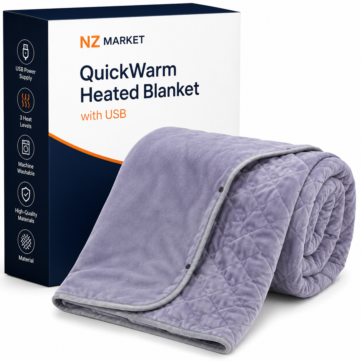 QuickWarm Heated Blanket with USB