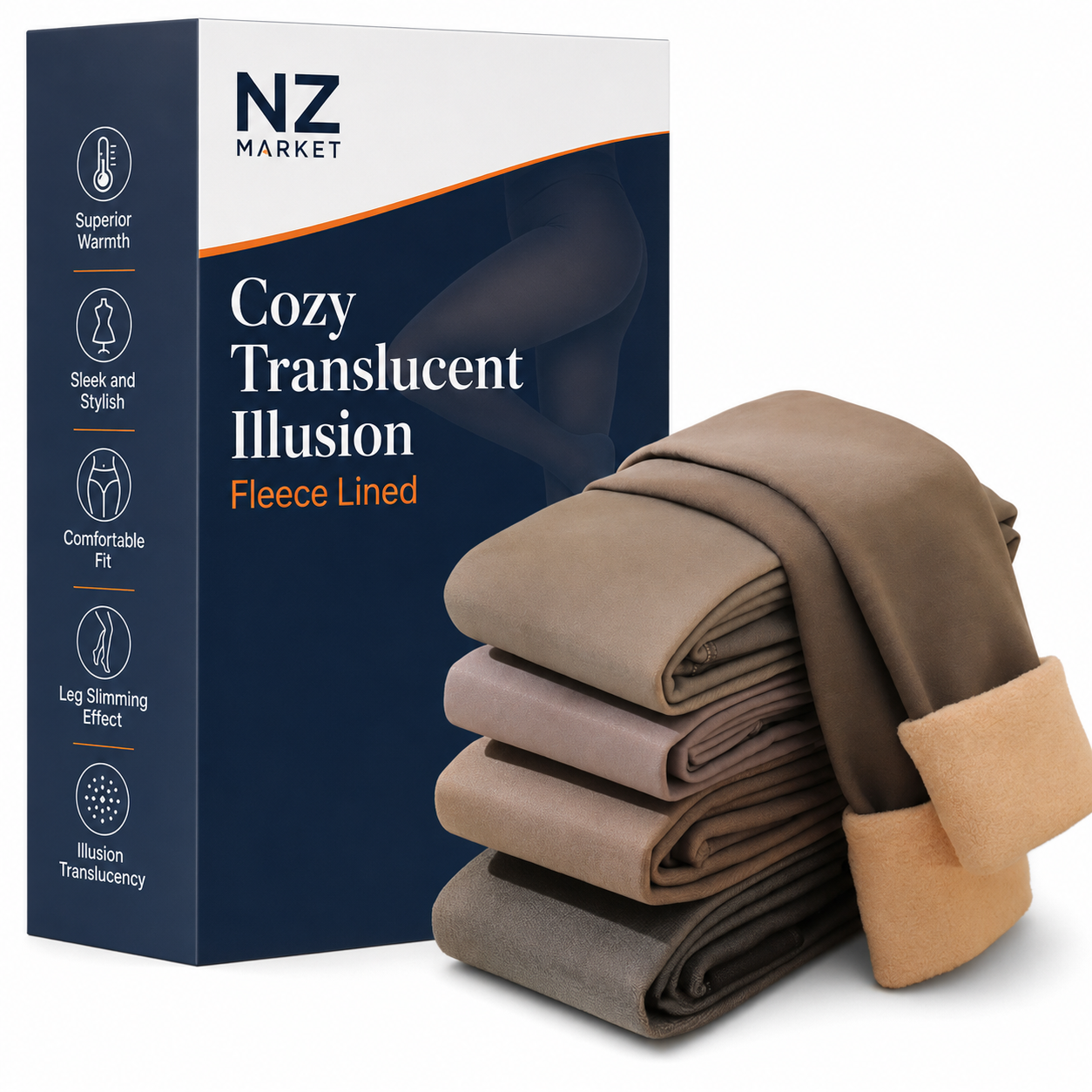 Cozy Translucent Illusion Fleece Lined Tights