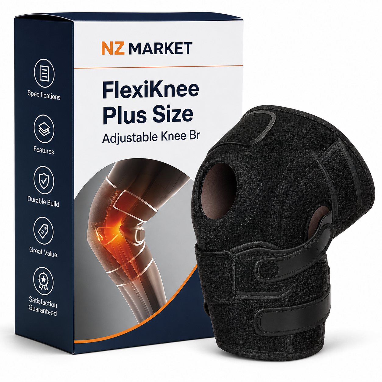 FlexiKnee Plus Size Adjustable Knee Brace Compression