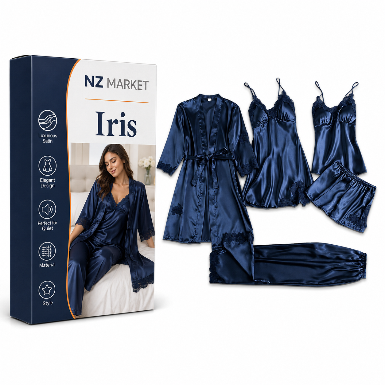 Iris - Sophisticated Satin Pyjama Set for Women
