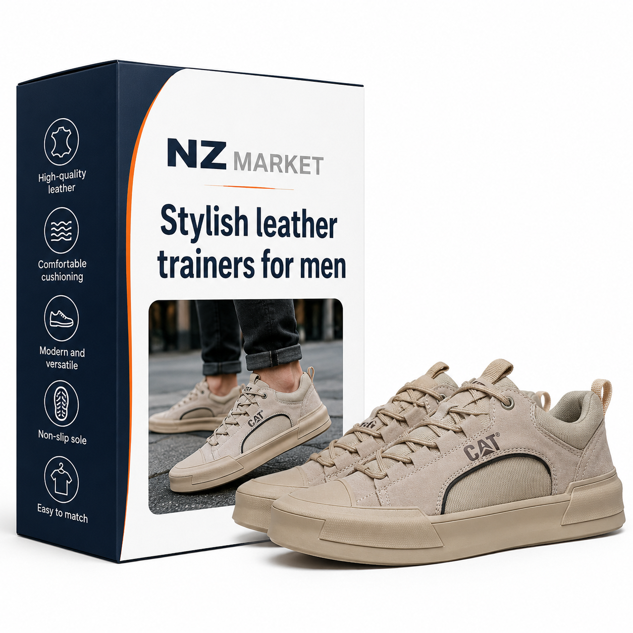 Stylish leather trainers for men - Dietmar