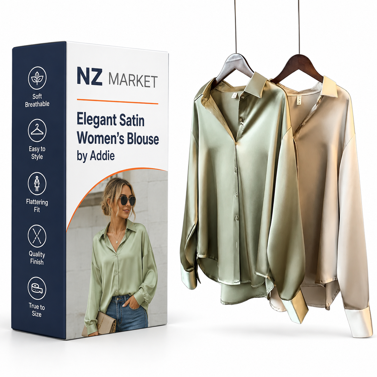 Elegant Satin Women's Blouse by Addie