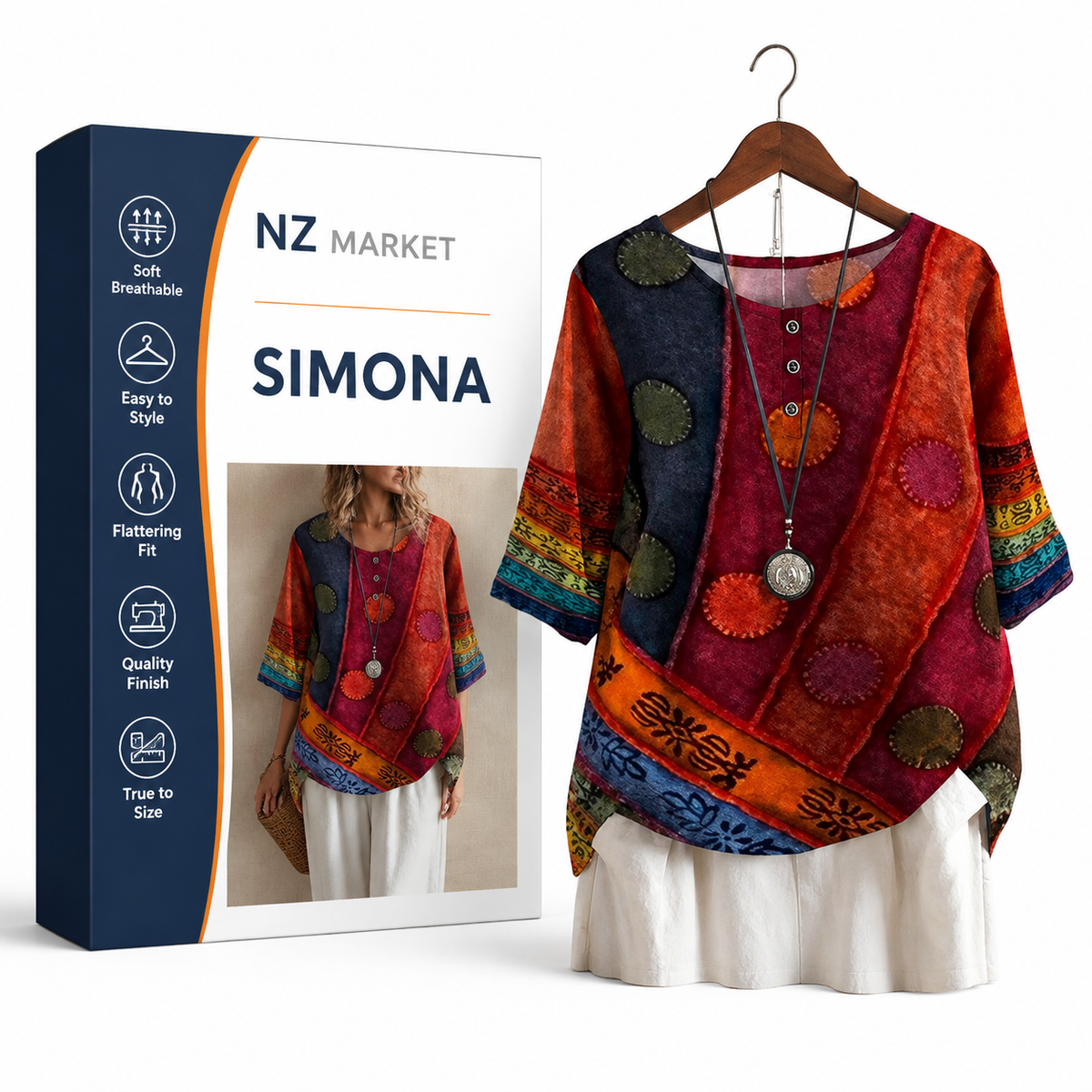 SIMONA - Stylish and Comfortable Loose Top for Women