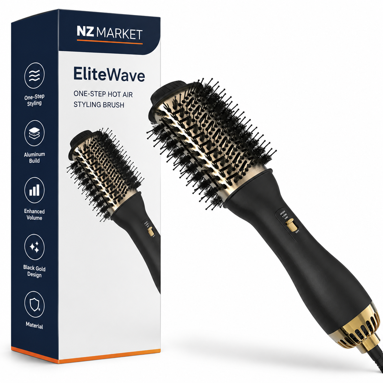 EliteWave - 2.0 Hot Air Brush & Hair Volumizer