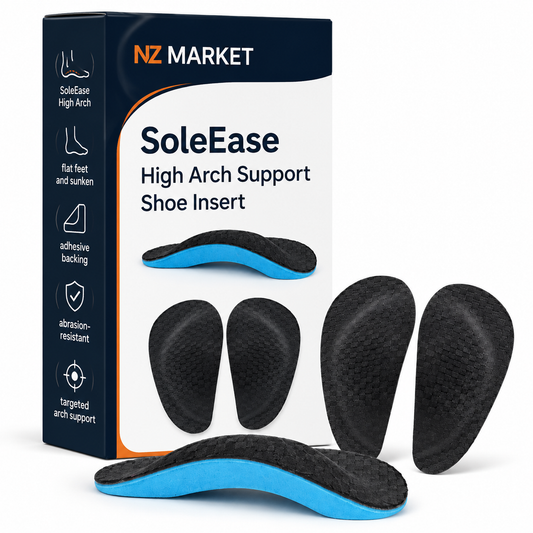 SoleEase High Arch Support Shoe Inserts - Soft Foam Cushioning