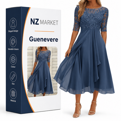 Guenevere - Elegant Embroidered Lace Dress
