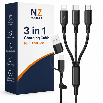 3 in 1 Charging Cable Multi USB Port