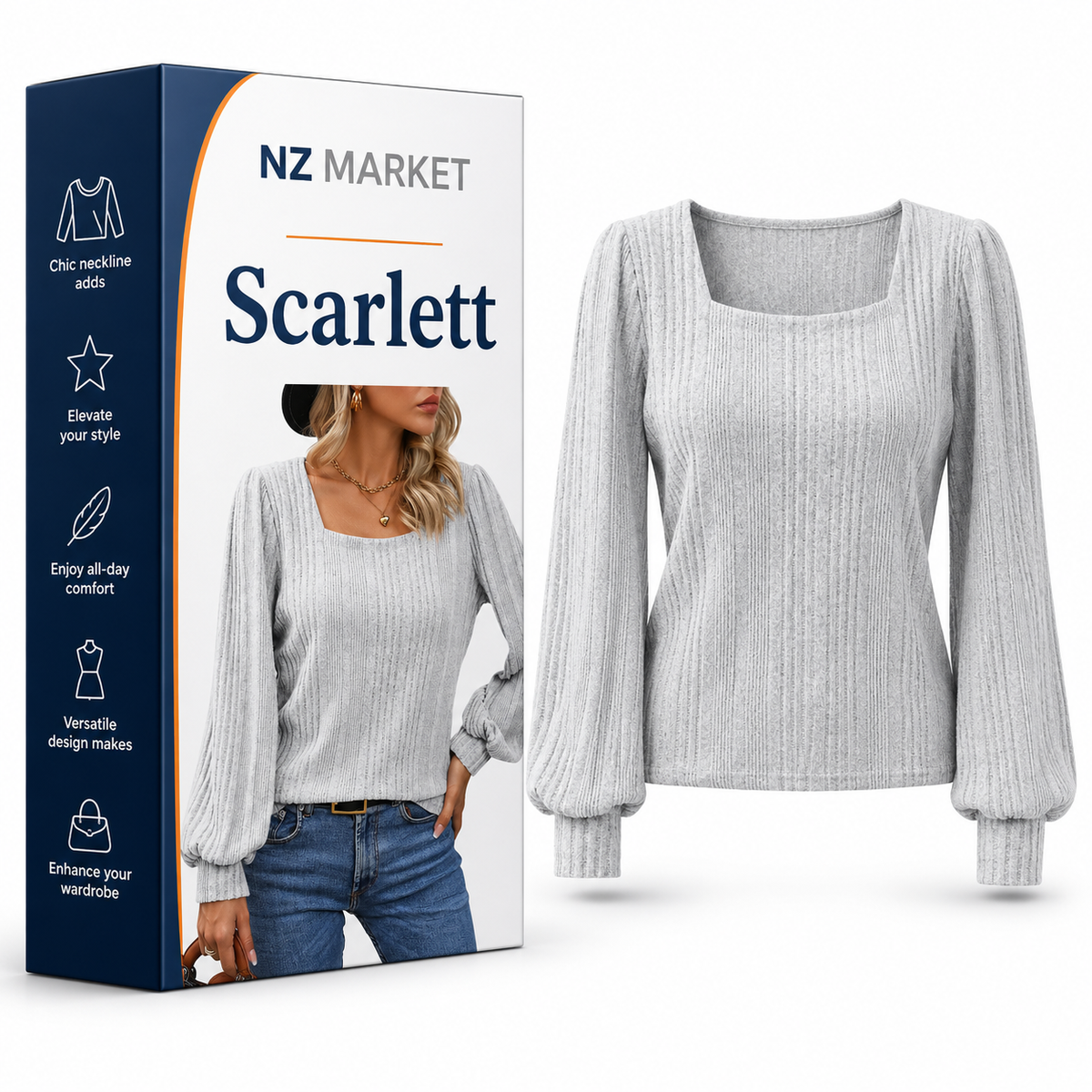 Scarlett - Trendy Top with Stylish Neckline