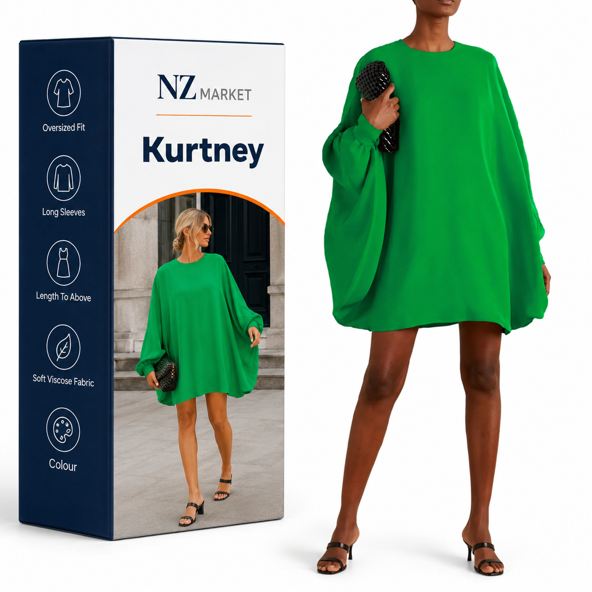 Kurtney - Chic Oversized Dress for Effortless Style