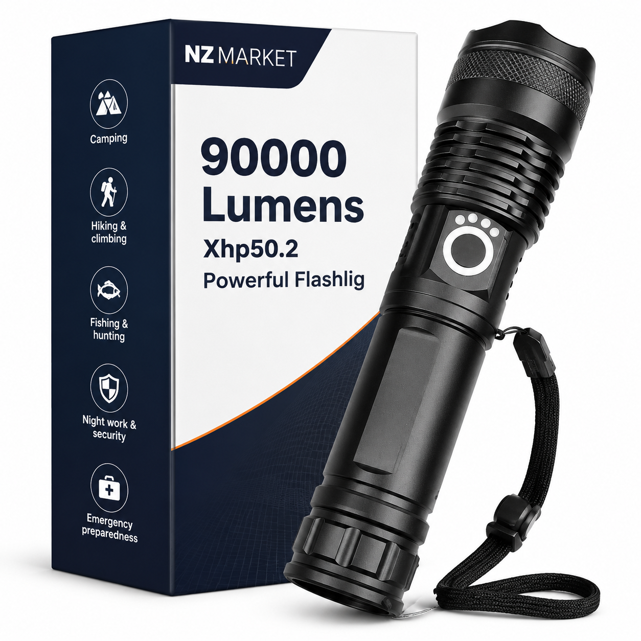 90000 Lumens Xhp50.2 Powerful Flashlight