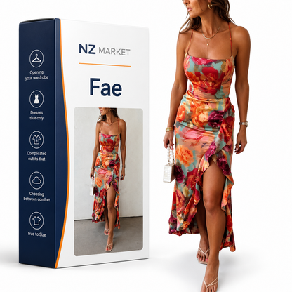 Fae | Floral Backless Satin Maxi Dress