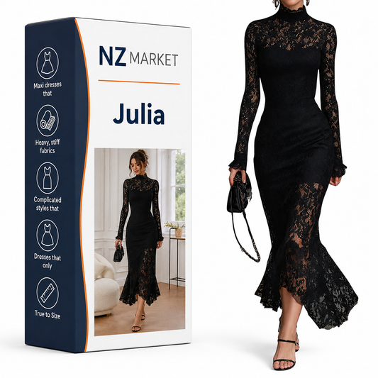 Julia | Black Lace Maxi Dress