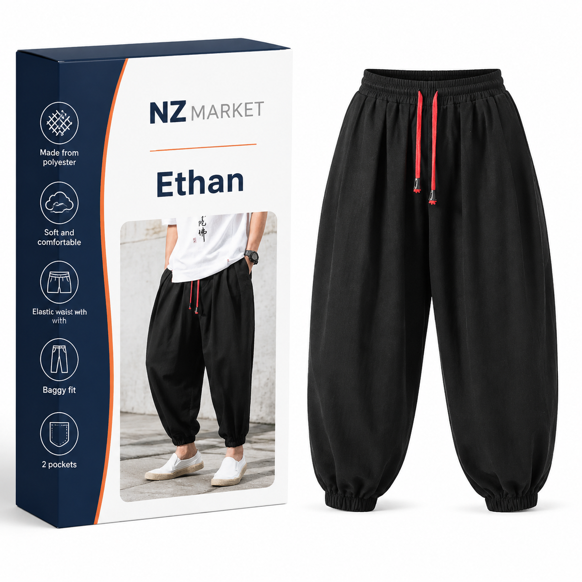 Ethan - Loose Cropped Pants