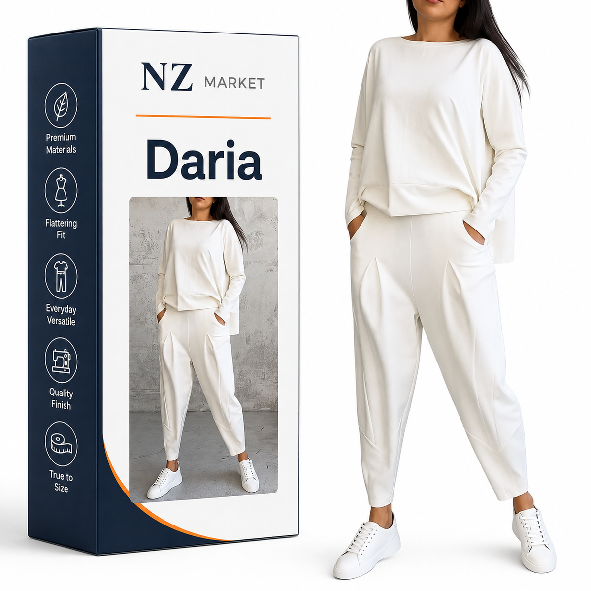 Daria - Comfortable Complete Set with Crew Neck