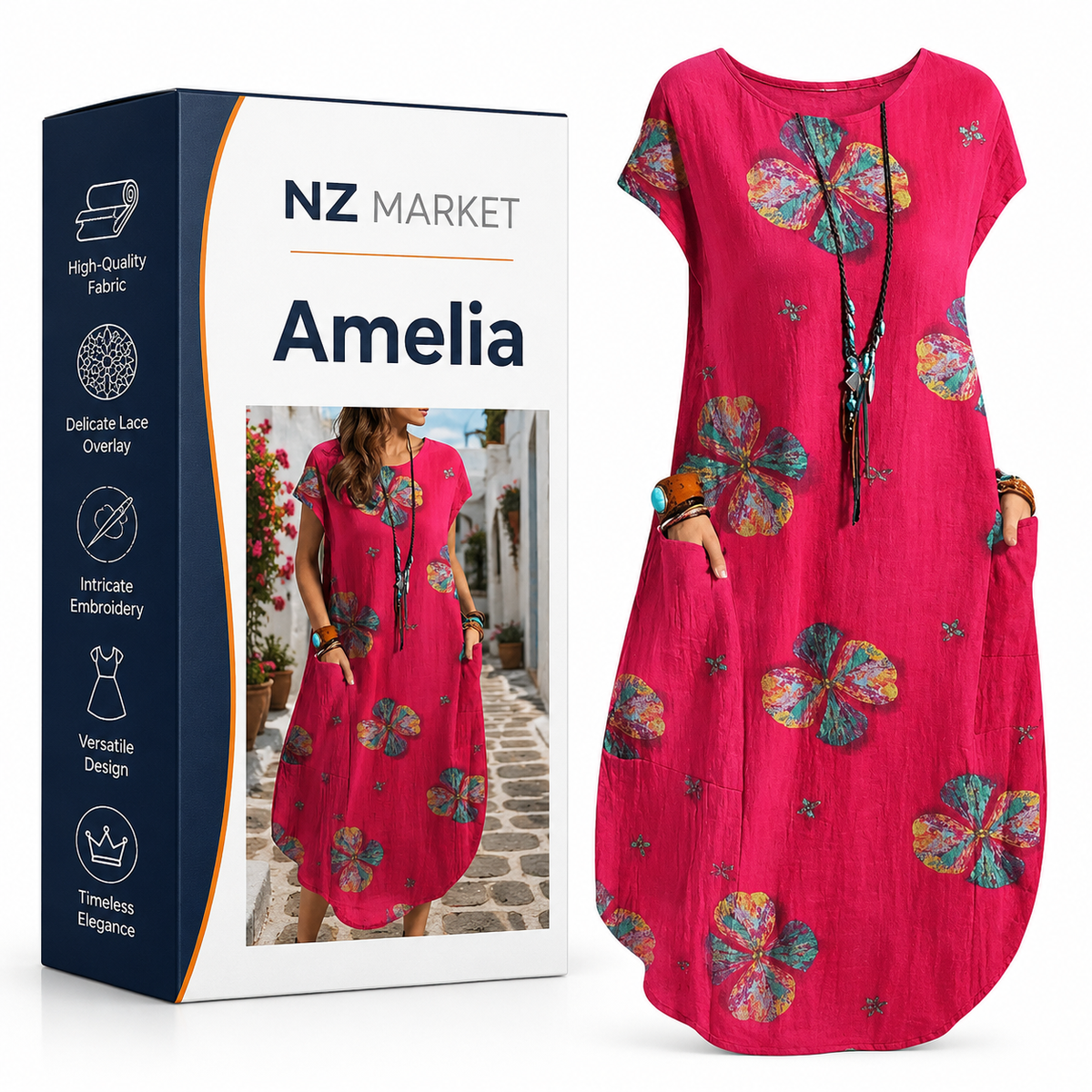Amelia - Elegant Vintage Midi Dress