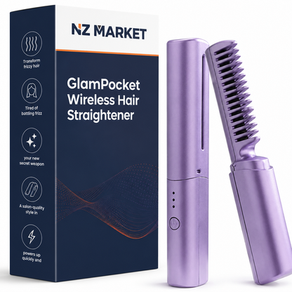 GlamPocket Wireless Hair Straightener - Compact, Travel-Ready & Frizz-Free