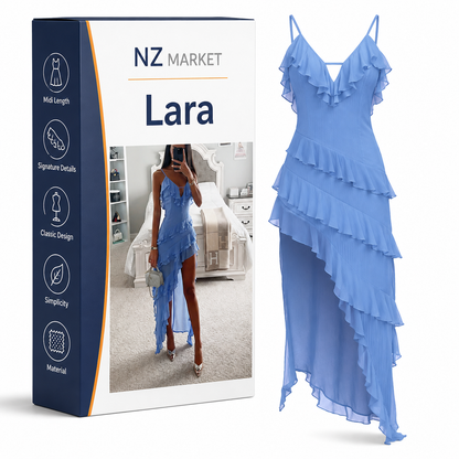 Lara - Elegant midi dress in fine chiffon
