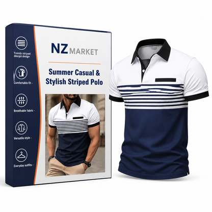 Summer Casual & Stylish Striped Polo - Harke