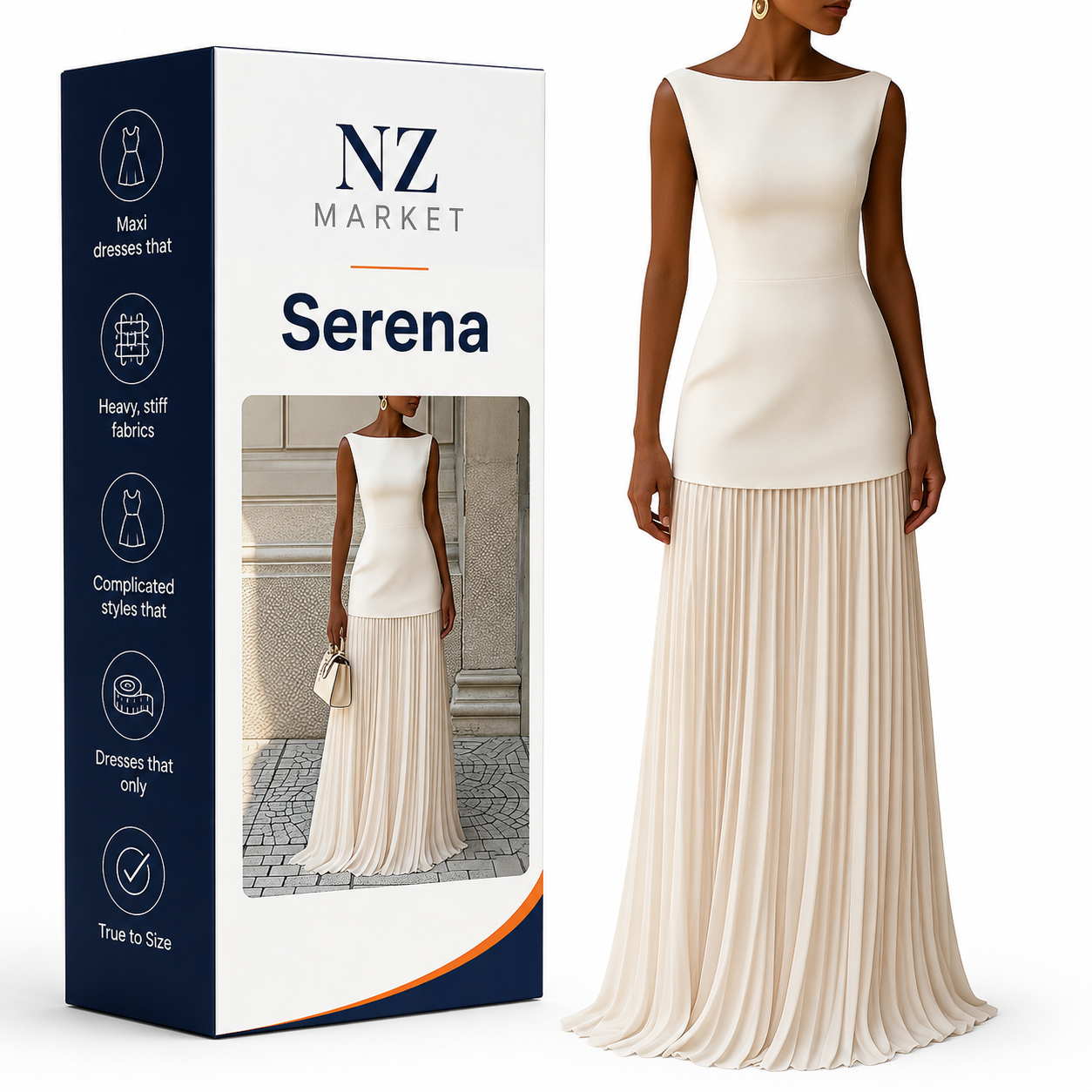 Serena | Pleated Maxi Dress