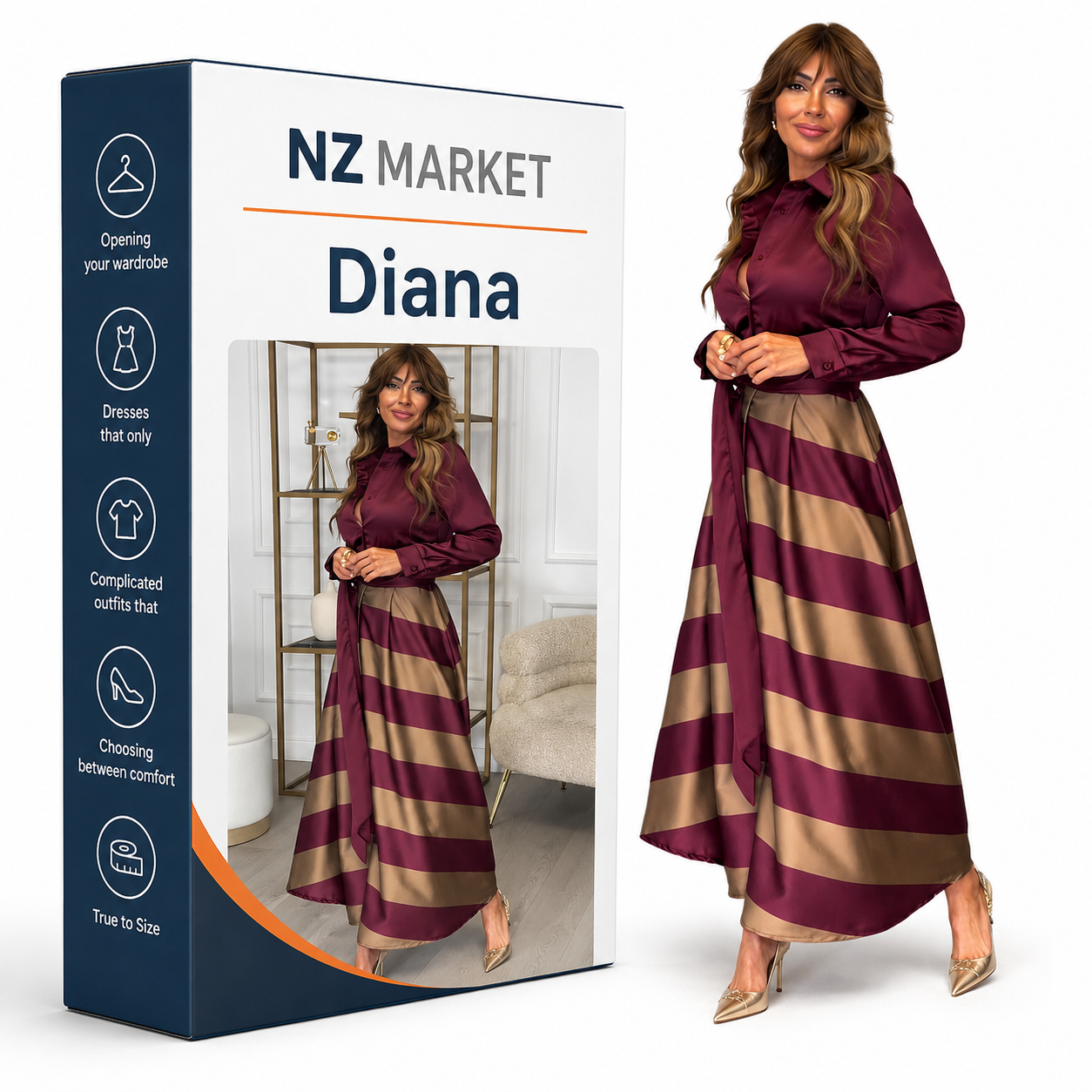 Diana | Striped Maxi Dress
