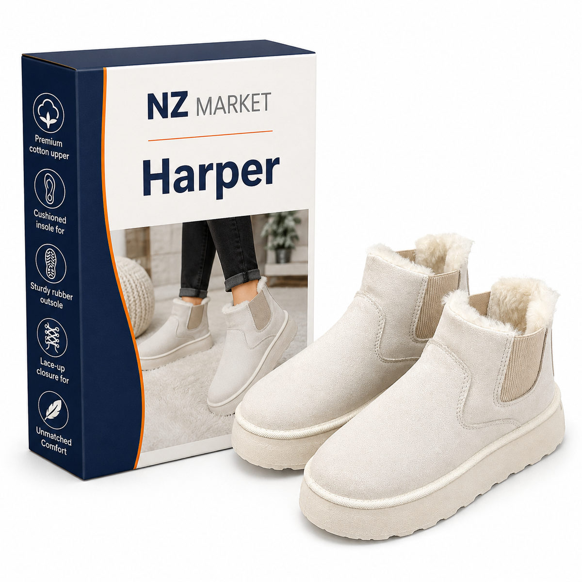 Harper - Comfortable Cotton Boots