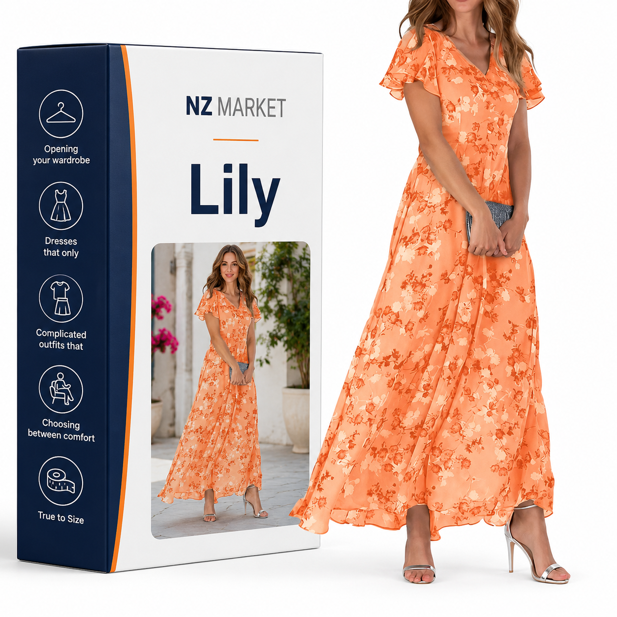 Lily | Glamorous dress that covers the belly