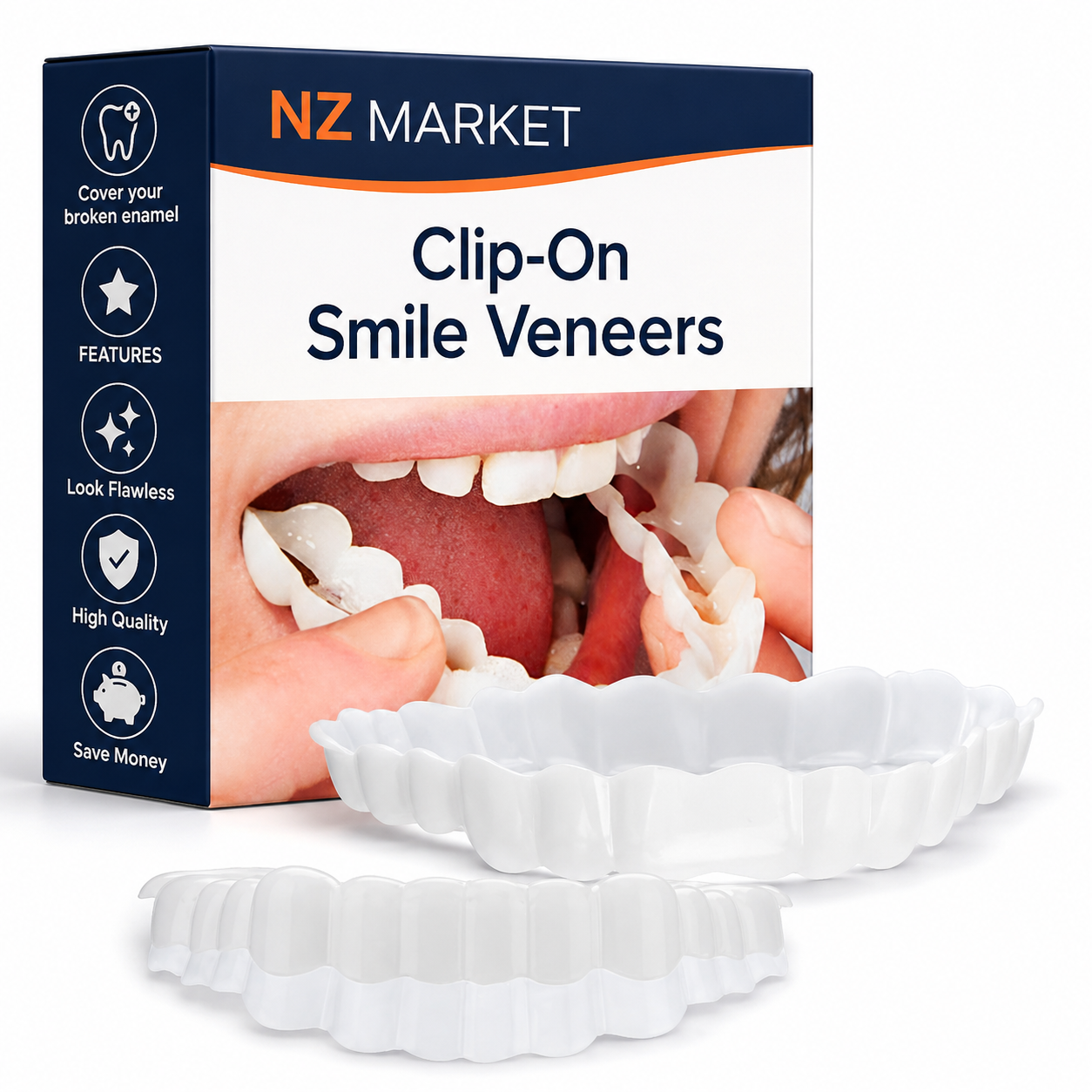 Clip-On Smile Veneers - Upper & Lower Set