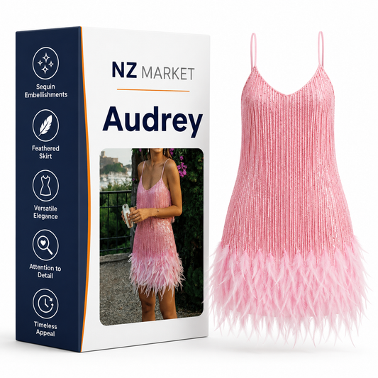 Audrey - Feathered Sequin Mini Dress