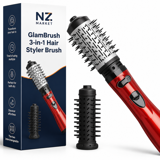 GlamBrush 3-in-1 Hair Styler Brush – For Smooth, Frizz-Free Hair