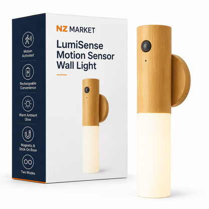LumiSense Motion Sensor Wall Light – Rechargeable & Stick-On