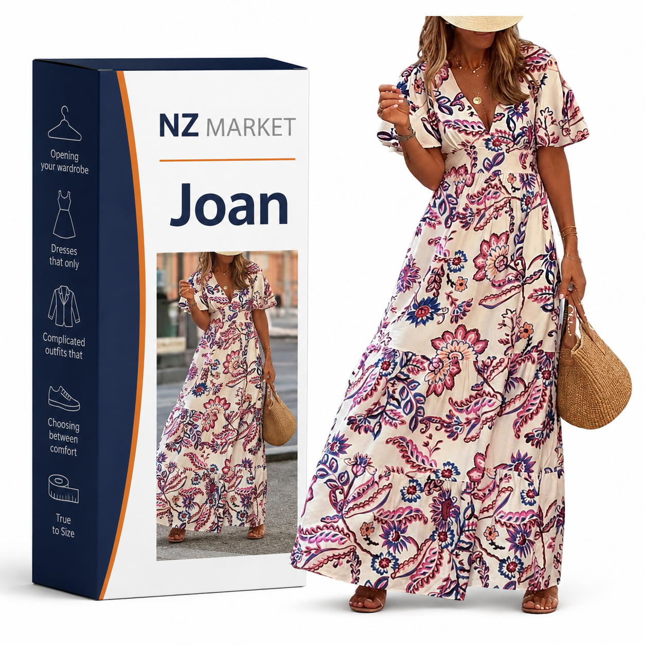 Joan | Floral Print Puff Sleeve Maxi Dress