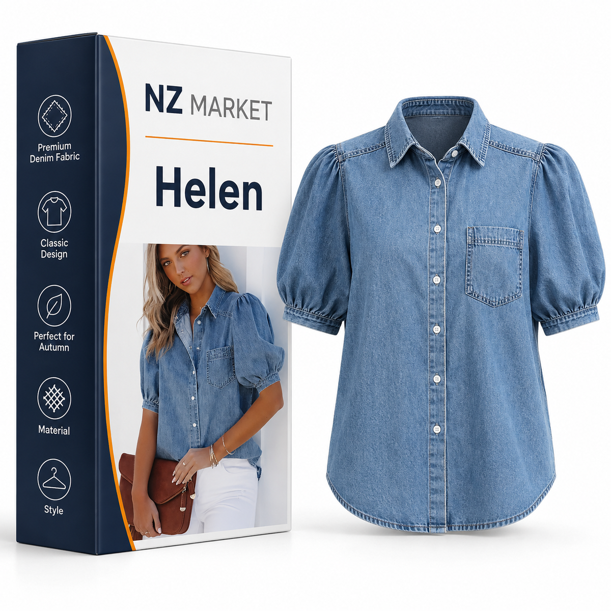 Helen - Timeless and Chic Autumn Denim Blouse for Women