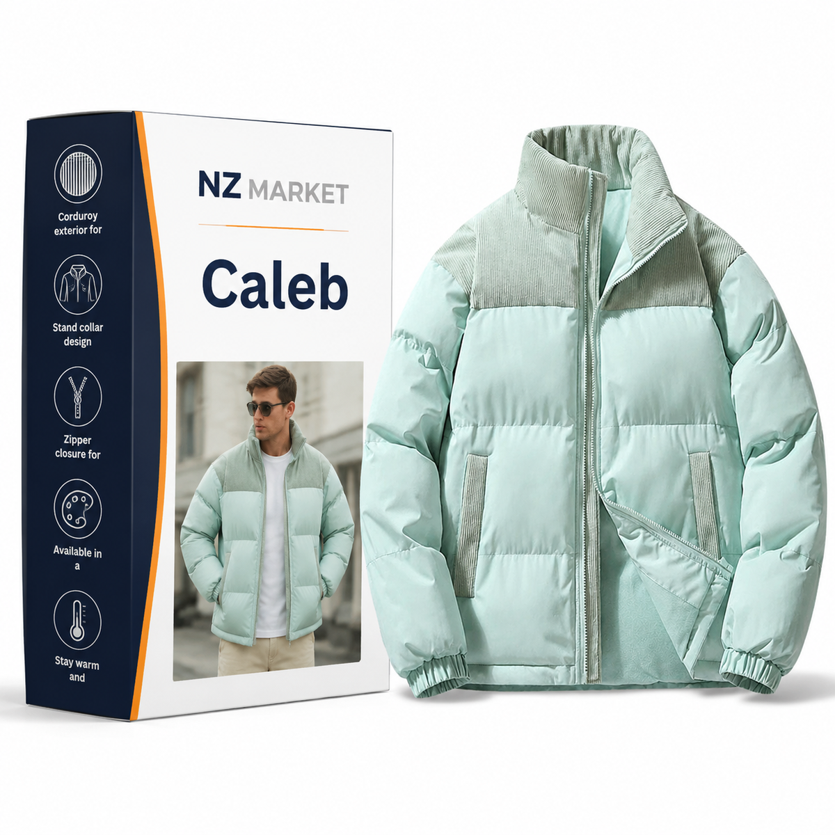 Caleb - Corduroy Cotton-Padded Jacket