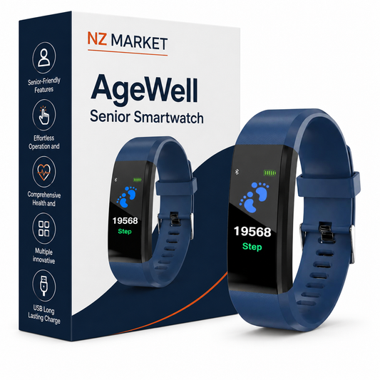AgeWell Senior Smartwatch – Wellness & Safety Tracker